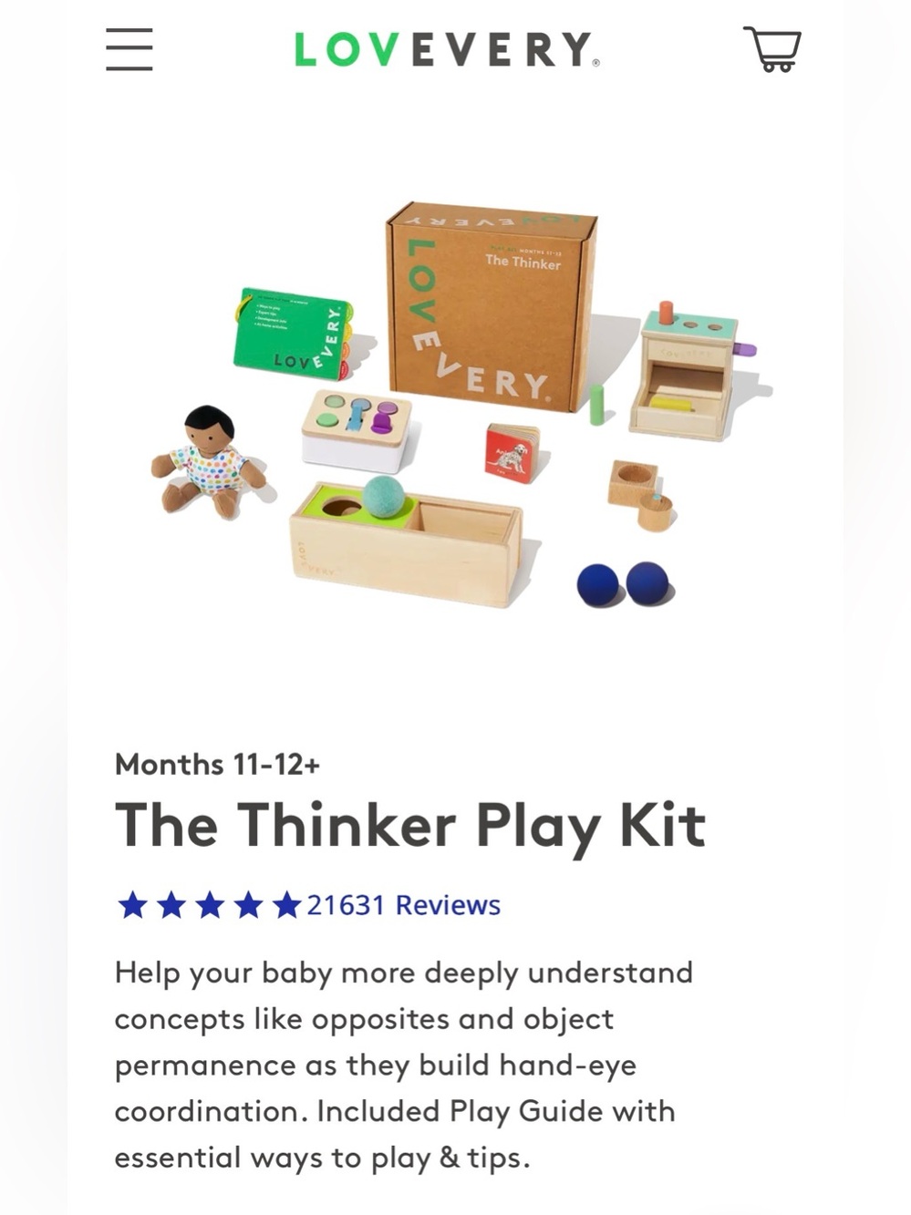LOVEVERY The Thinker Play Kit 11-12M